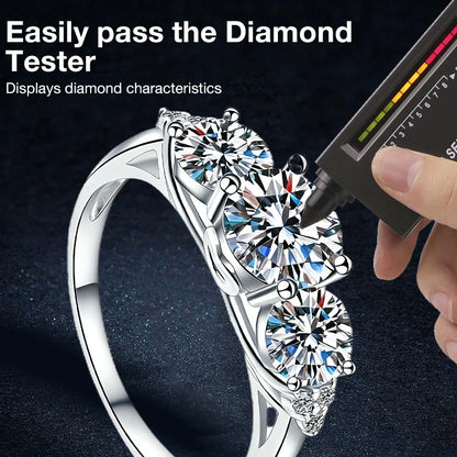 AuraTrio – Three Stone Diamond Look Ring – image 3
