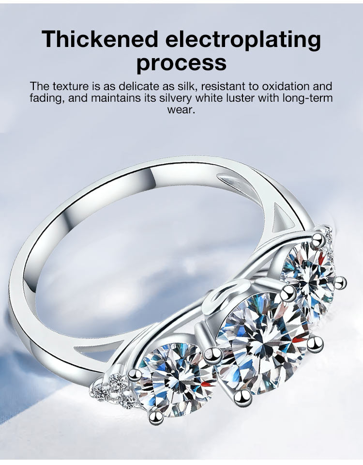 AuraTrio – Three Stone Diamond Look Ring – image 7