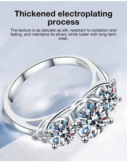 AuraTrio – Three Stone Diamond Look Ring – image 7