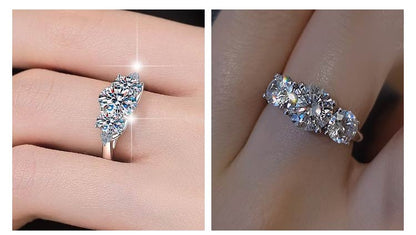 AuraTrio – Three Stone Diamond Look Ring – image 9