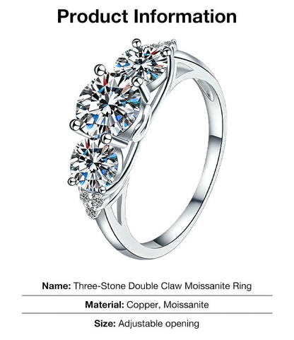 AuraTrio – Three Stone Diamond Look Ring – image 14