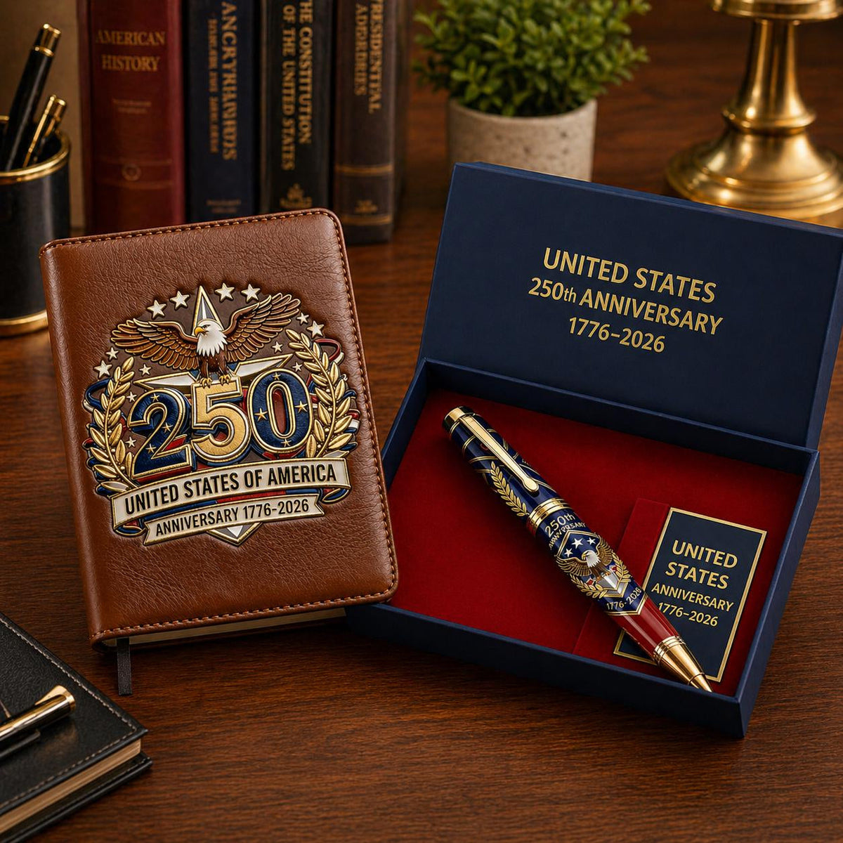 HonorBound – Patriotic Heritage Notebook & Pen Collection – Patriotic Fountain Pen ️+Notebook