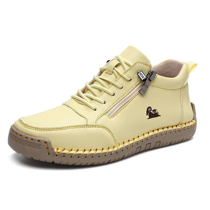 ComfortStride – Premium Orthopedic Leather Walking Shoes – Men / Light yellow / 35