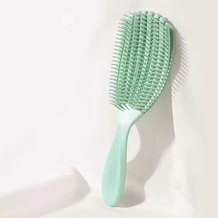LunaLocks – Glamorous Wave Ponytail Extension – Natural Black / With Green Fluffy Hair Comb