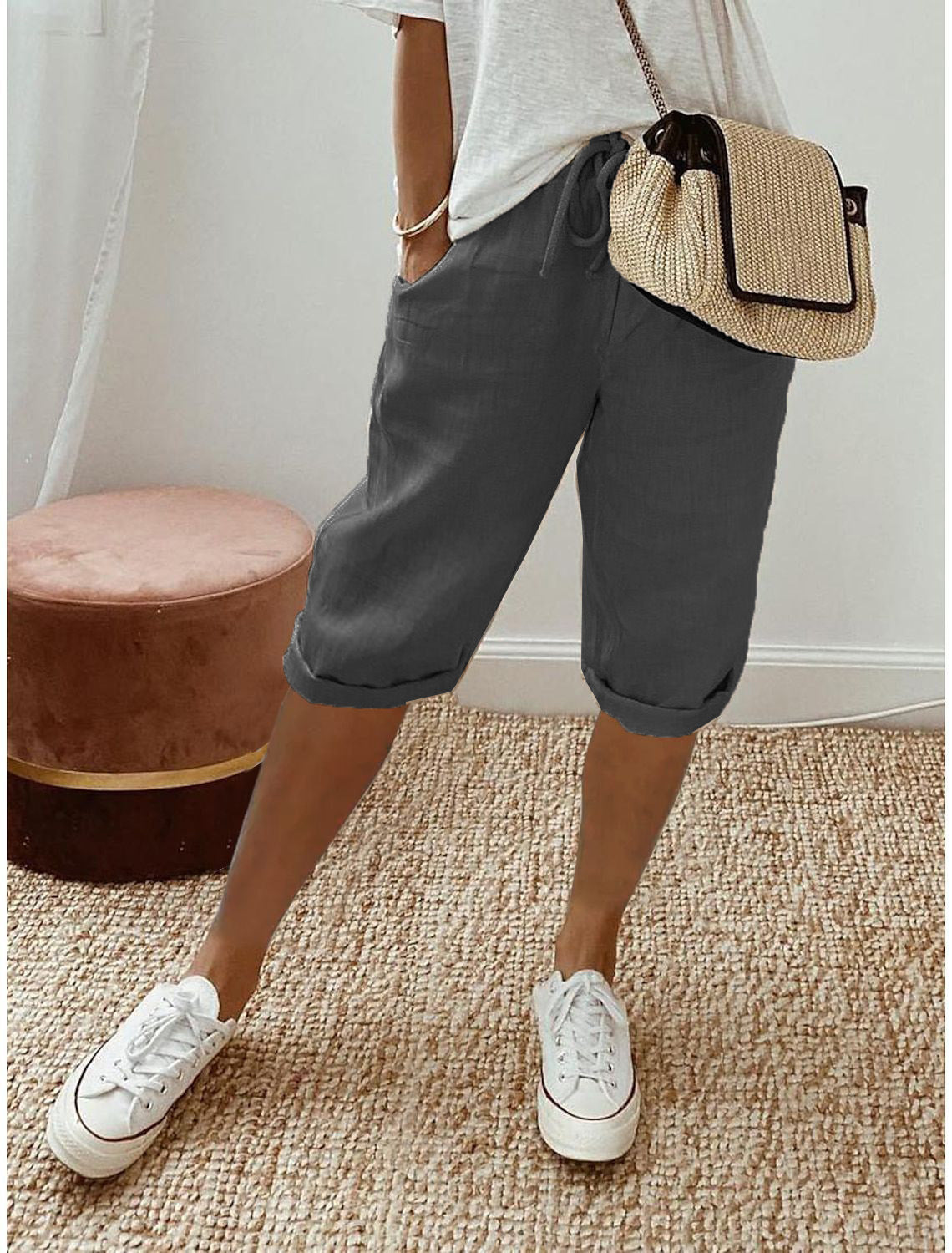 Florel – Breathable Drawstring Capris – image 16