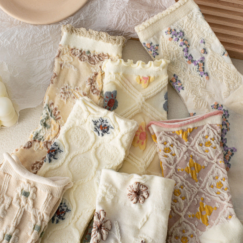 LumeFlora – Soft Cotton Embroidered Flower Socks – image 47