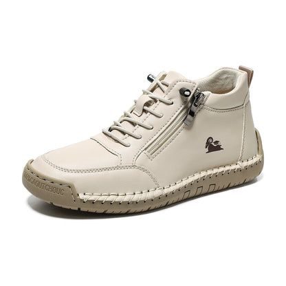 ComfortStride – Premium Orthopedic Leather Walking Shoes – Men / Beige / 35