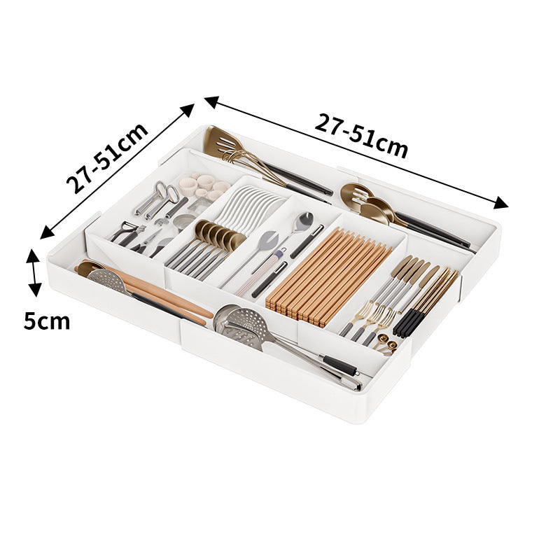 TidyNest – Adjustable Drawer Organizer – 4 sides extendable