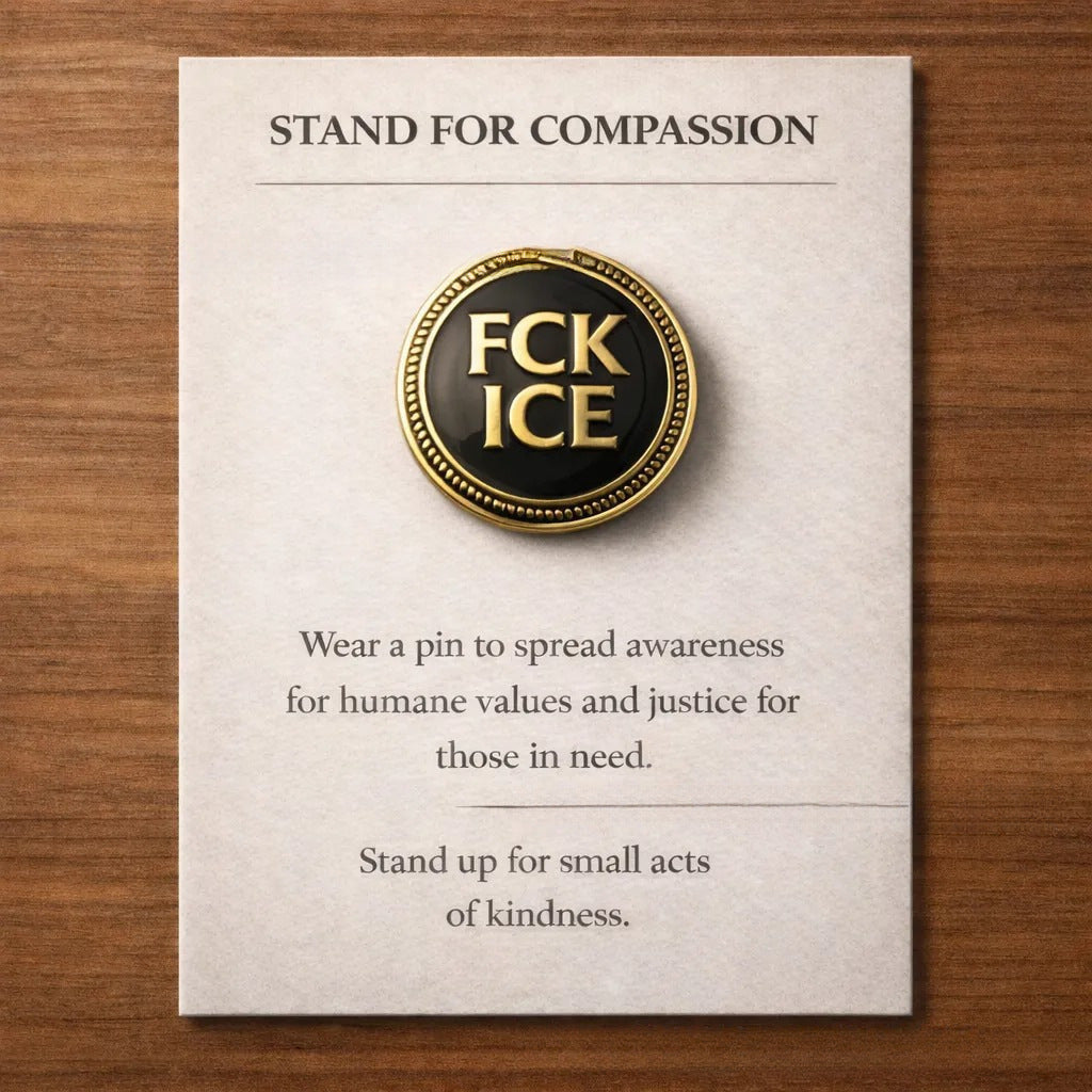 LumeIce – Compassion Crystal-Encrusted Lapel Pin – FCK ICE