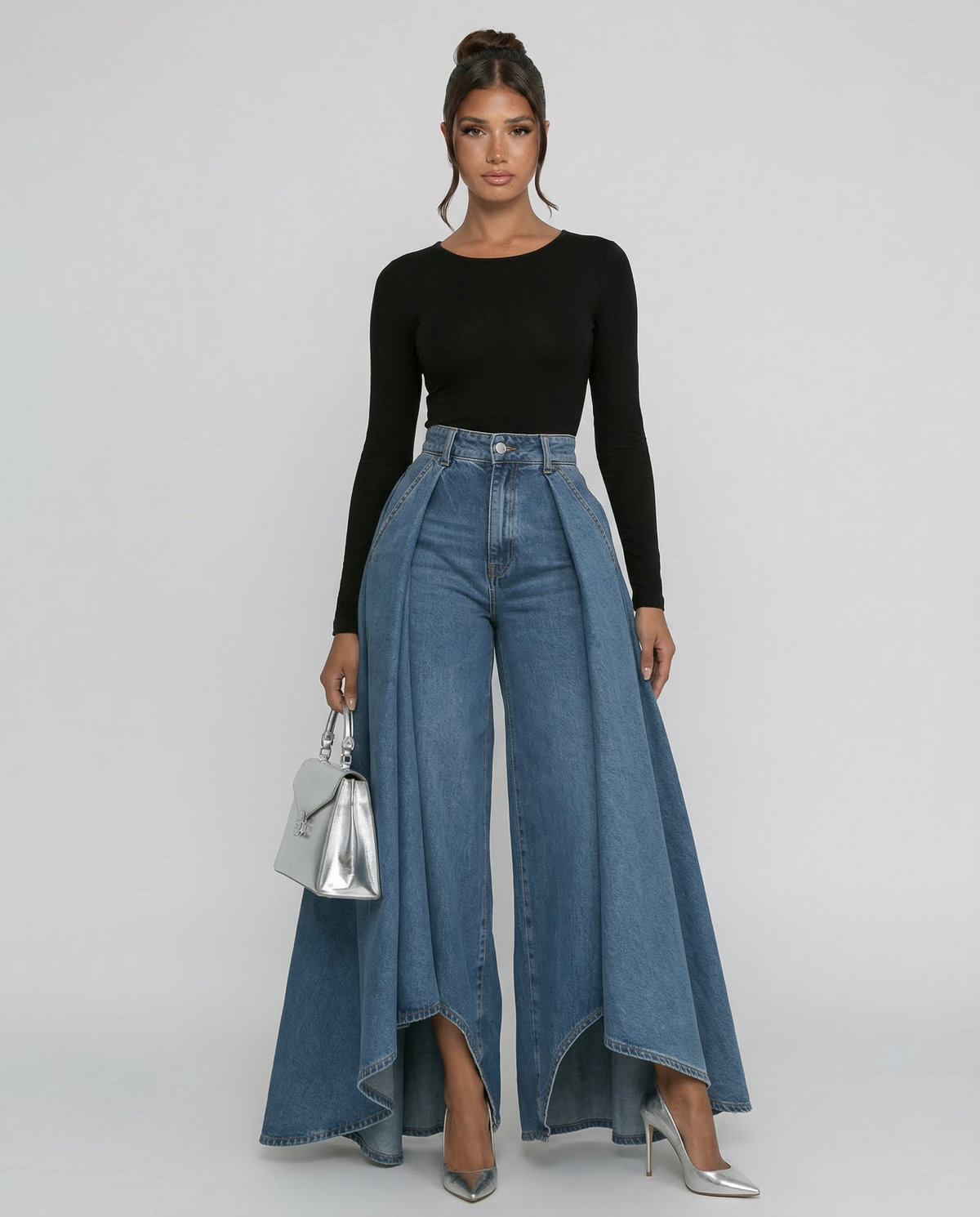 DreamDrape - Flowy Wide-Leg Trousers – Blue jeans / S