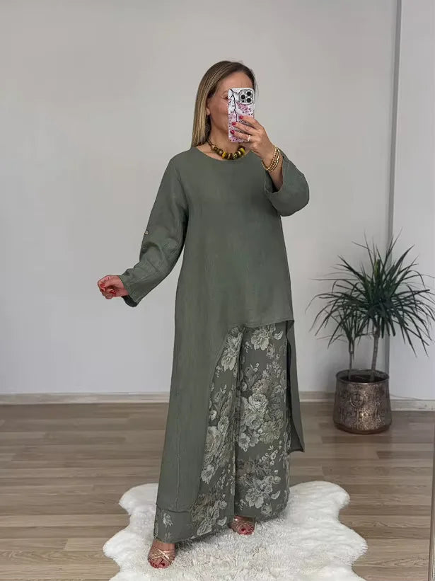 Artistic Linen Set - Botanique™ – Olive Green / XS