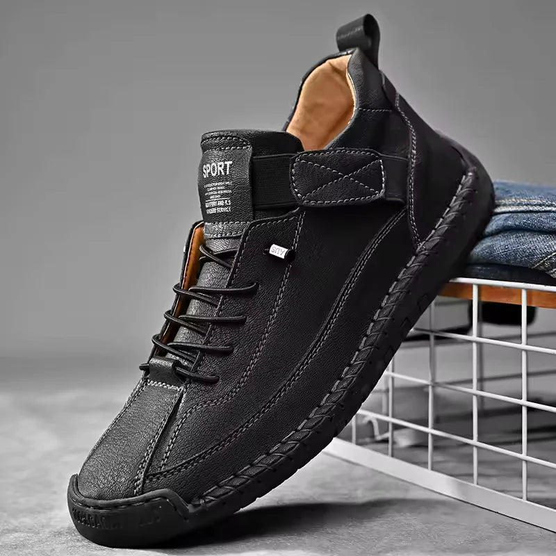 Travon™ – Premium Leather Casual Shoes for Men – Black / 38