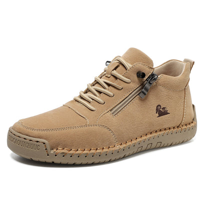 ComfortStride – Premium Orthopedic Leather Walking Shoes – Men / Khaki / 35