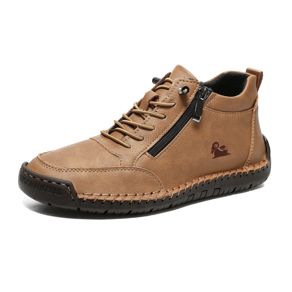 ComfortStride – Premium Orthopedic Leather Walking Shoes – Men / Braun / 35