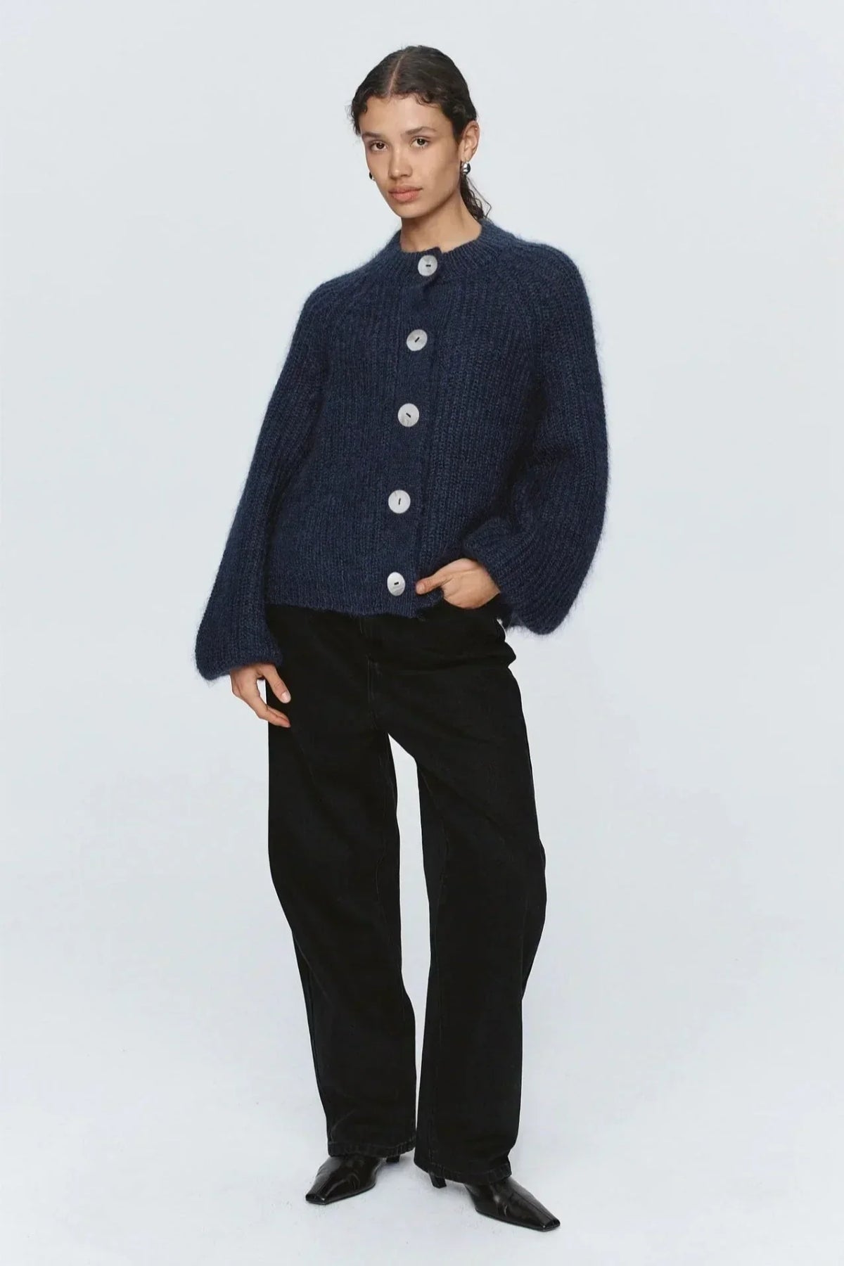 StyleNest – Casual Long Sleeve Navy Cardigan – image 9