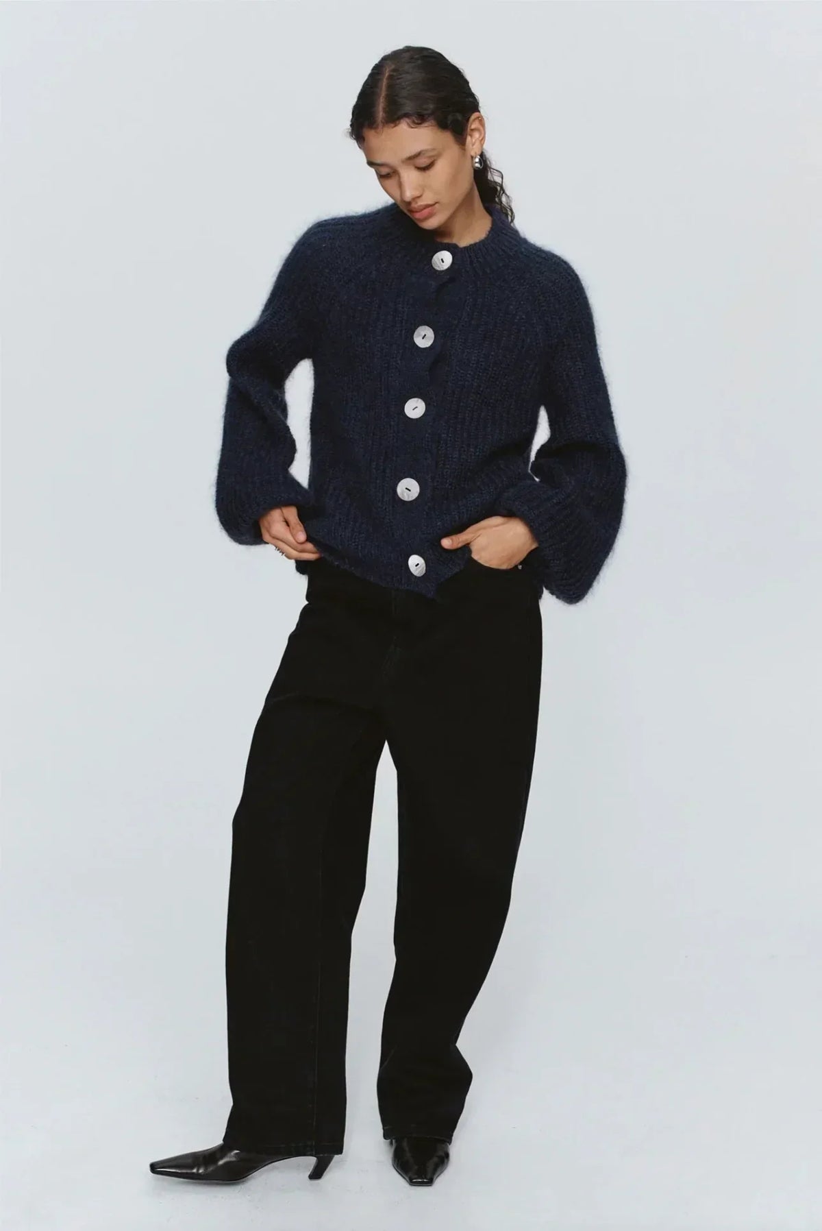StyleNest – Casual Long Sleeve Navy Cardigan – image 8