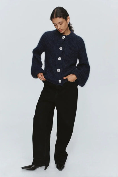 StyleNest – Casual Long Sleeve Navy Cardigan – image 8