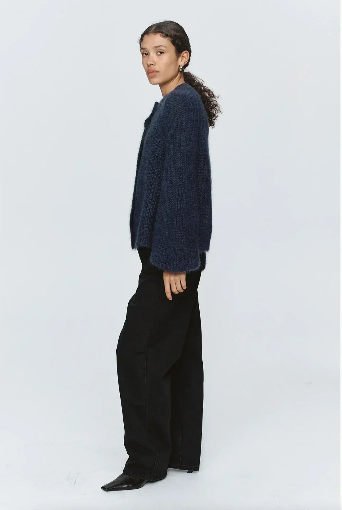 StyleNest – Casual Long Sleeve Navy Cardigan – image 7