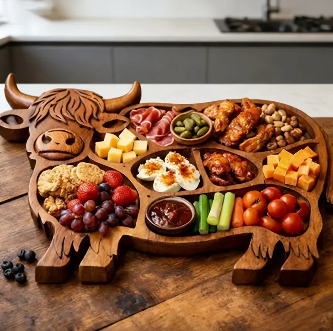RusticGraze – Highland Cow Wooden Charcuterie Board – image 3
