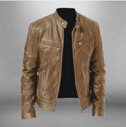 Trenton Leather Men's Jacket – Khaki / S