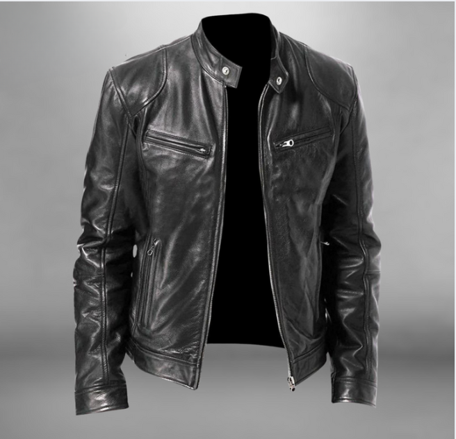 Trenton Leather Men's Jacket – Black / S