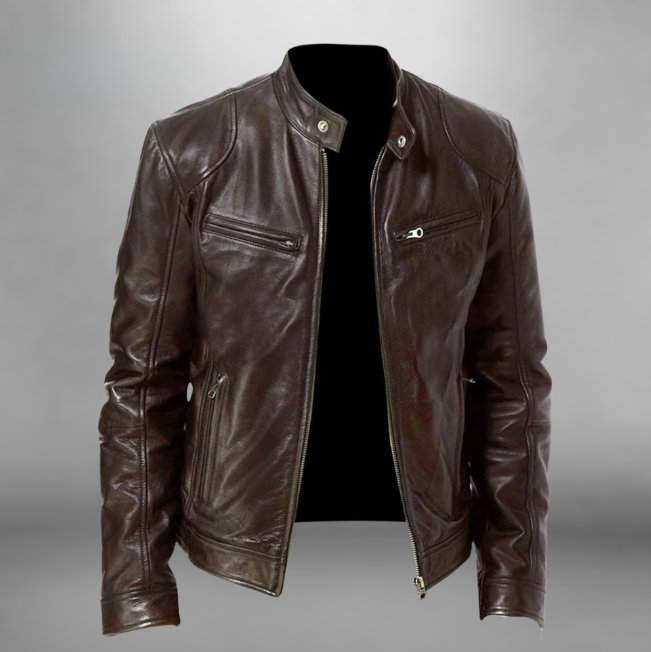 Trenton Leather Men's Jacket – Brown / S