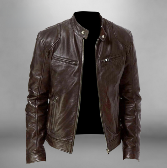 Trenton Leather Men's Jacket – Brown / S