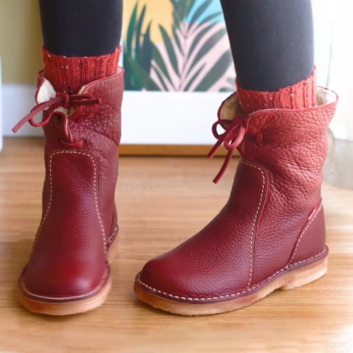 WATERPROOF LEATHER POLAR BOOTS WITH WOOL LINING – image 5