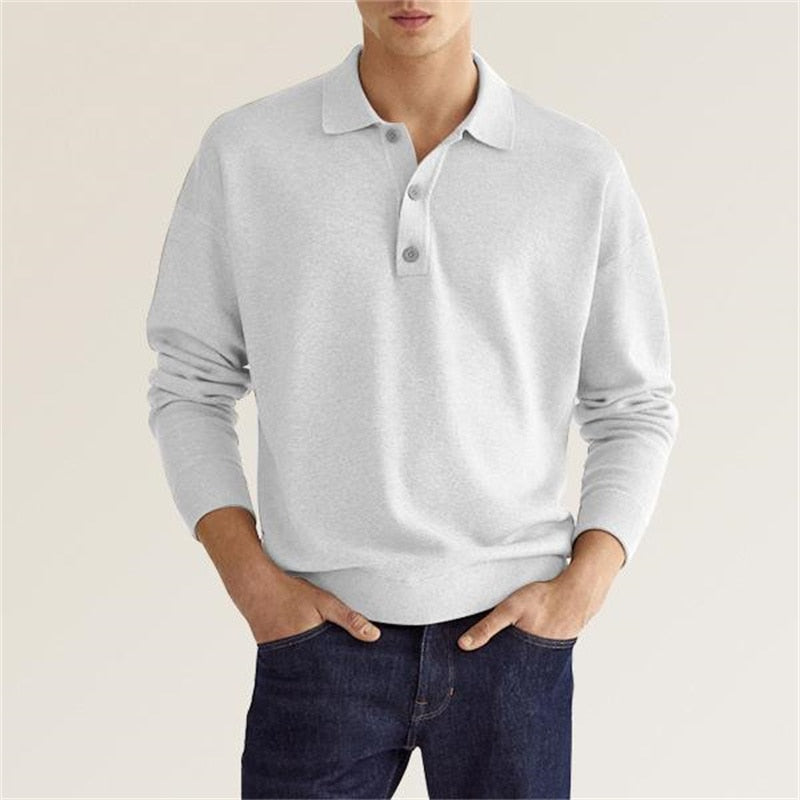 Men's Long-Sleeve Field Polo Shirt – White / S