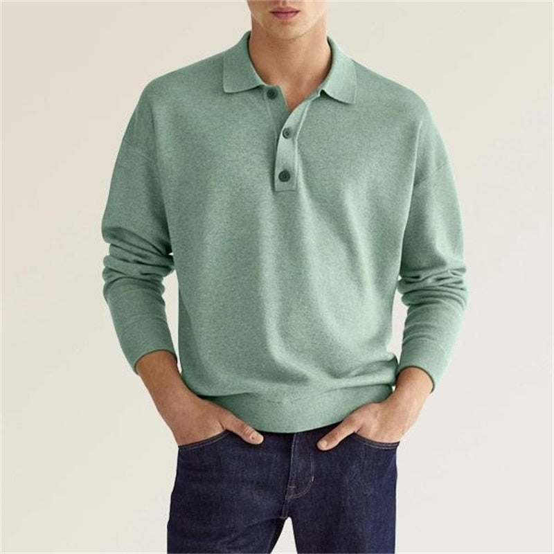 Men's Long-Sleeve Field Polo Shirt – Green / S