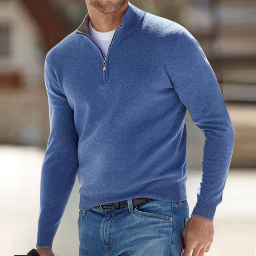 Santous Zip-Up Sweater – Blue / S
