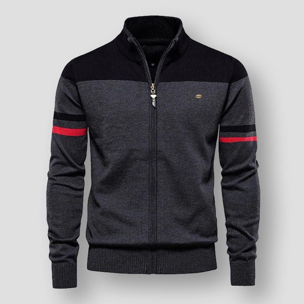 Atlas Retro Striped Bomber Jacket – Black / S