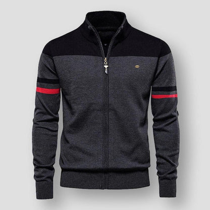Atlas Retro Striped Bomber Jacket – Black / S