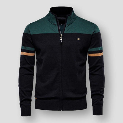 Atlas Retro Striped Bomber Jacket – Green / S