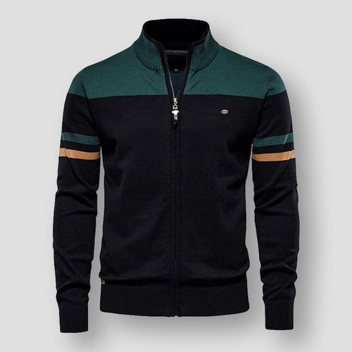 Atlas Retro Striped Bomber Jacket – Green / S