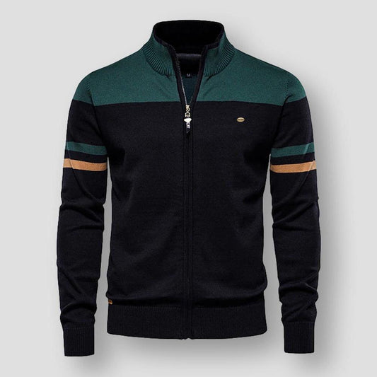 Atlas Retro Striped Bomber Jacket – Green / S