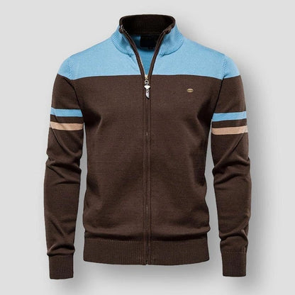 Atlas Retro Striped Bomber Jacket – Light Blue / S