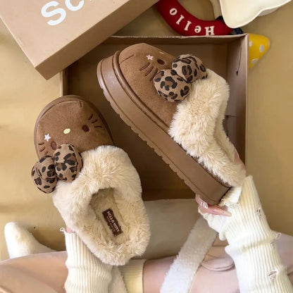 CozyKitty – Stylish Plush Fur Slippers – Brown