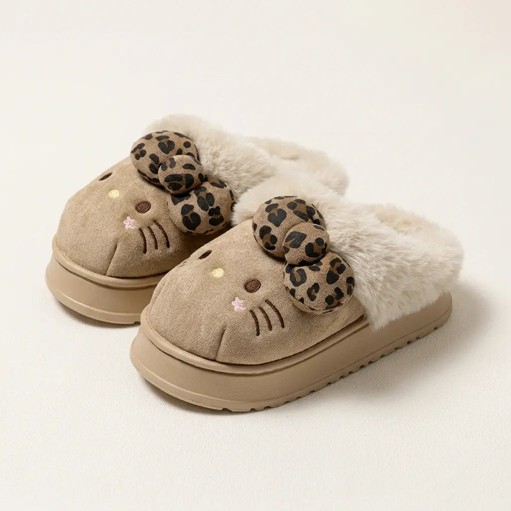CozyKitty – Stylish Plush Fur Slippers – Cream