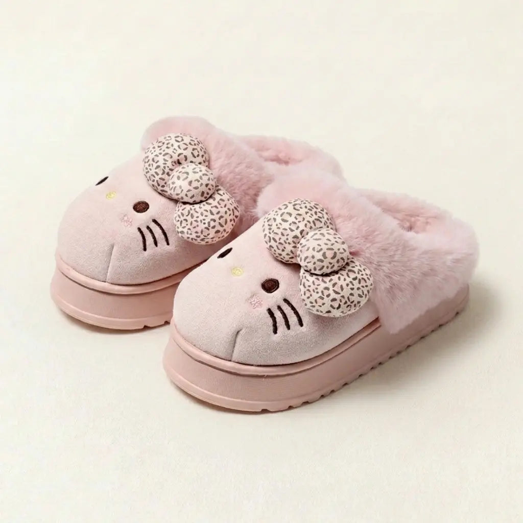 CozyKitty – Stylish Plush Fur Slippers – Pink