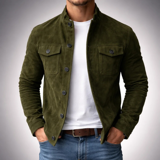 EliteSuede – Modern Men's Shirt Jacket – Green / S