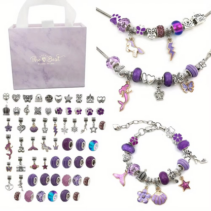 ArtisanCharm Kit – DIY Bracelet & Necklace Set – Purple