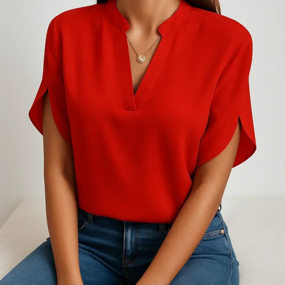 Blouse with Wide Sleeves Beth – Red / S