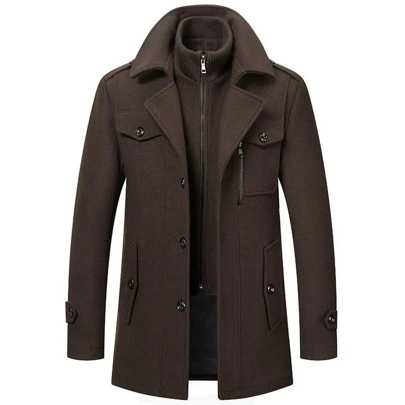 Peaky™ – Two-Piece Men’s Coat for Style and Warmth – Dark Brown / S