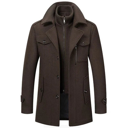 Peaky™ – Two-Piece Men’s Coat for Style and Warmth – Dark Brown / S