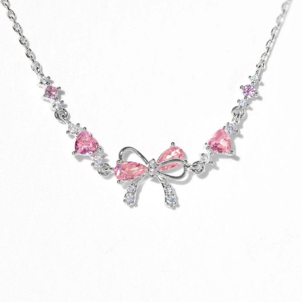 LuxeLoom – Bow Zirconia Bracelet Gift for Her – Silver