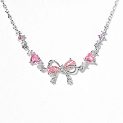 LuxeLoom – Bow Zirconia Bracelet Gift for Her – Silver
