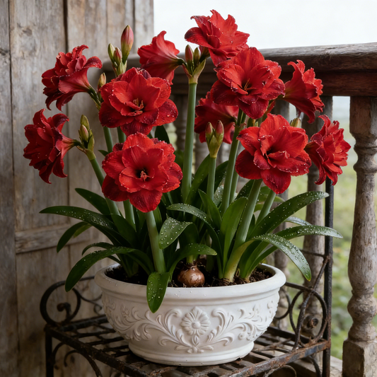 FloraGiant – Massive Hippeastrum Bloom – Red / Buy 1 (6 Bulbs)