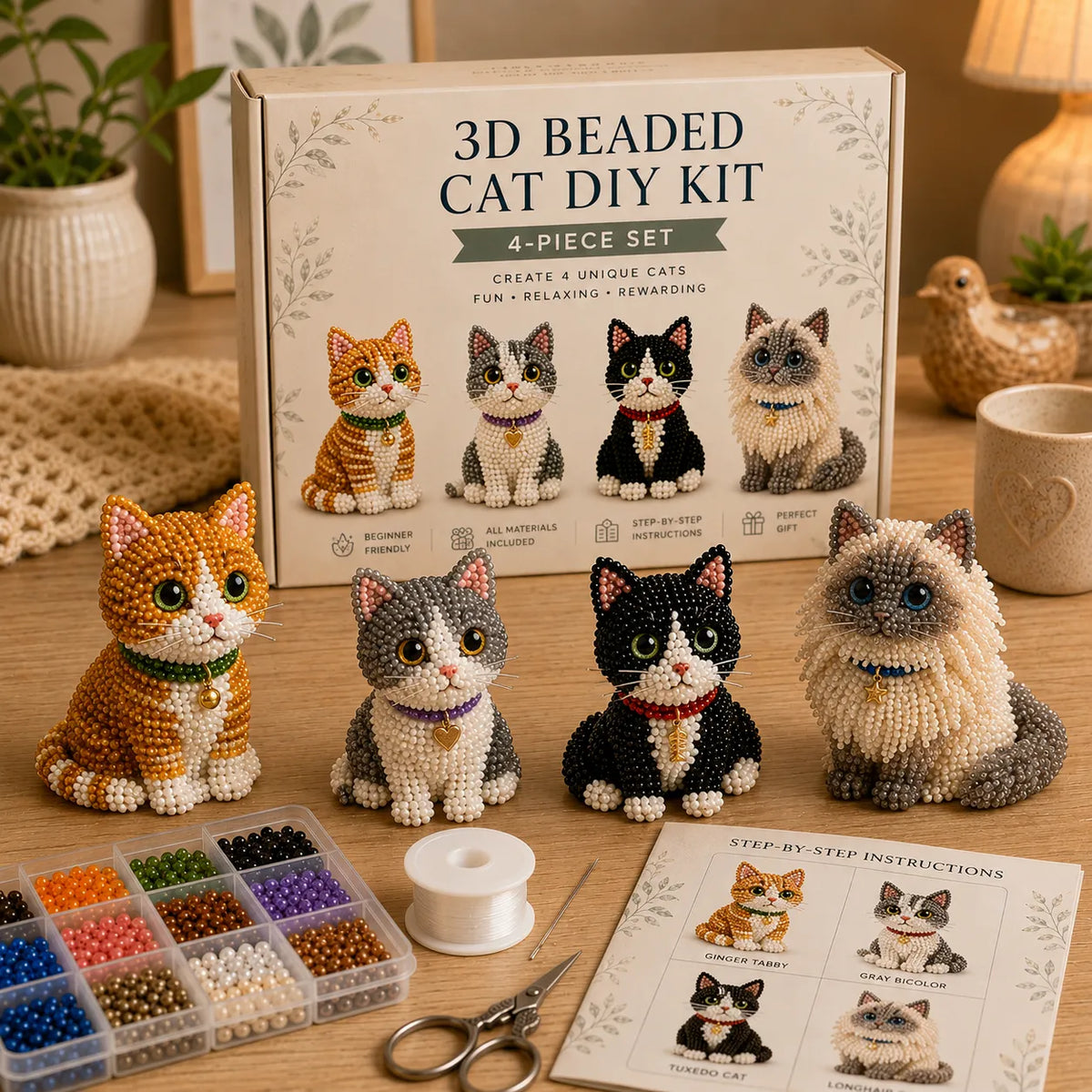PawCraft – 3D Beaded Pet DIY Kit – Cat Style 2