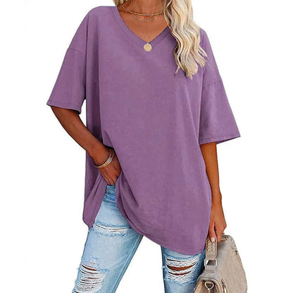 LunaWear – Summer New Women’s Loose T-Shirt – Purple / S